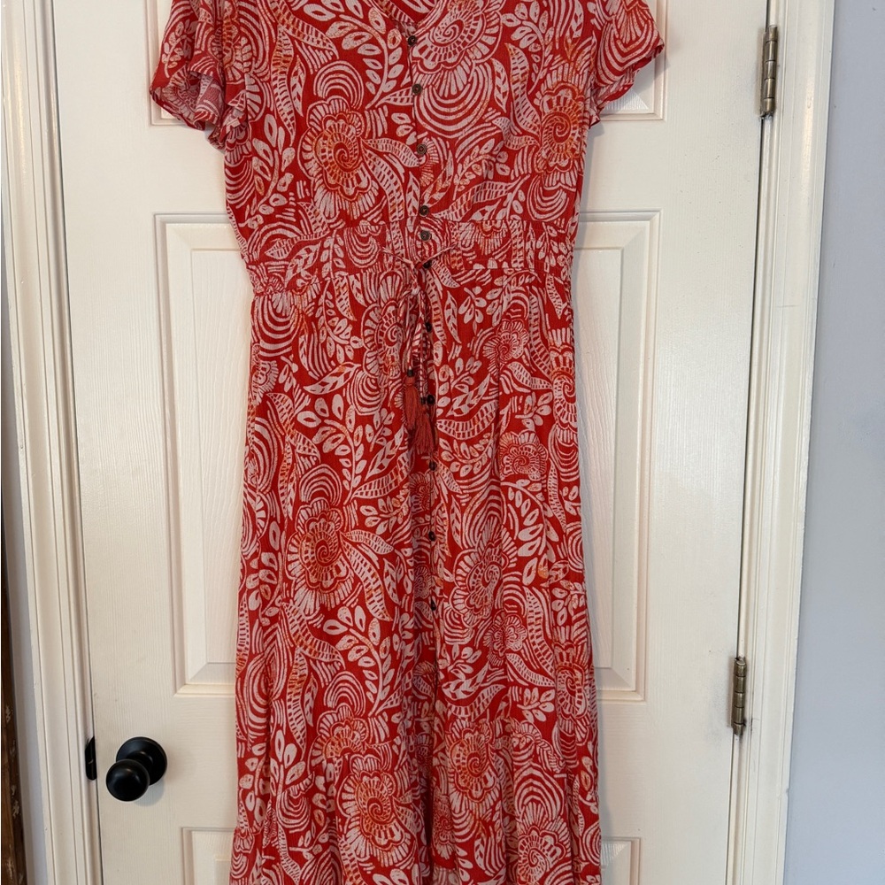 Knox Rose Red and White Floral Maxi Dress
